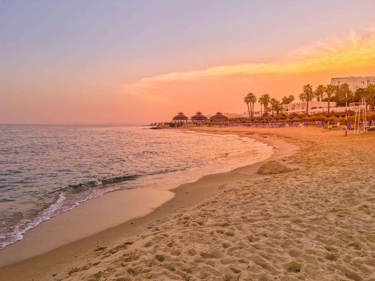 Sunset over Beach in Tunisia